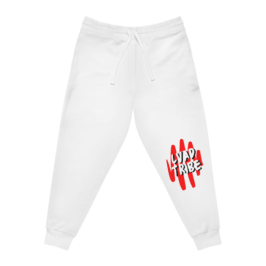 Lvad Tribe Pray Wait Trust White Athletic Joggers (AOP)